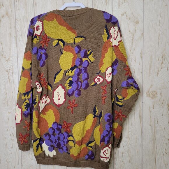 Chaus Floral Embroidered Knitted Vintage Pullover Sweater - Picture 2 of 6